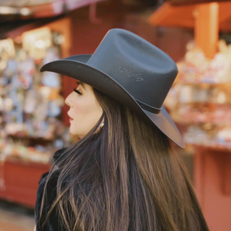 Black cowboy hat made with straw to last for a long time 