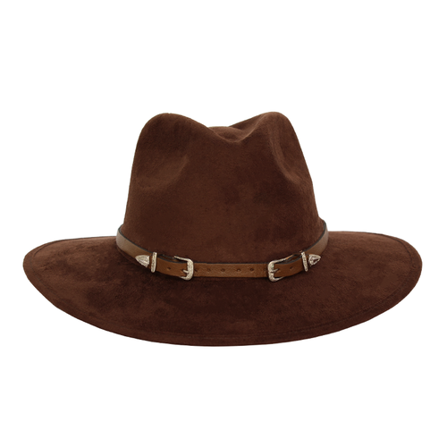 ADJUSTABLE BUCKLE BROWN HAT BAND